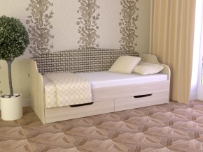 Кровать Юниор Тип 2 Микровелюр-плетенка светлая 800х1600 в Лесном - lesnoj.magazinmebel.ru | фото