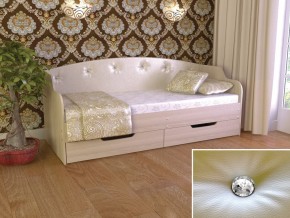 Кровать Юниор Тип 2 шимо светлый/белый перламутр 800х1600 в Лесном - lesnoj.magazinmebel.ru | фото