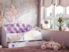 Кровать Звездочка с бортиком Белый-фиолетовый в Лесном - lesnoj.magazinmebel.ru | фото