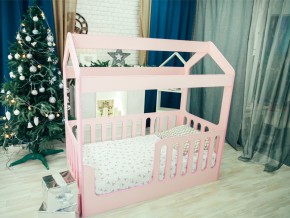 Кроватка-Домик без ящика розовая в Лесном - lesnoj.magazinmebel.ru | фото