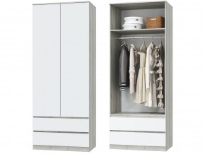 Шкаф для одежды 2х дверный с ящиками Лори дуб серый, белый в Лесном - lesnoj.magazinmebel.ru | фото