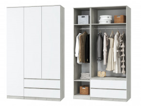 Шкаф для одежды трехдверный Лори дуб серый, белый в Лесном - lesnoj.magazinmebel.ru | фото