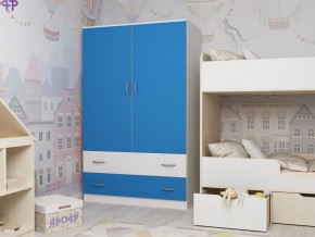 Шкаф двухстворчатый белый-голубой в Лесном - lesnoj.magazinmebel.ru | фото