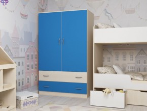 Шкаф двухстворчатый дуб молочный-голубой в Лесном - lesnoj.magazinmebel.ru | фото