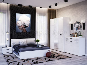 Спальня Нэнси New МДФ Белый глянец холодный, Белый в Лесном - lesnoj.magazinmebel.ru | фото