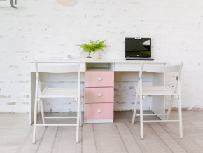 Стол письменный двухместный В 5 розовый в Лесном - lesnoj.magazinmebel.ru | фото - изображение 1