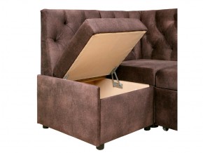 Угловой диван Призма со стяжкми коричневый со спальным местом в Лесном - lesnoj.magazinmebel.ru | фото - изображение 3